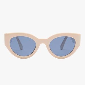 I-SEA Cream Cat-Eye Sunglasses with Blue Lenses